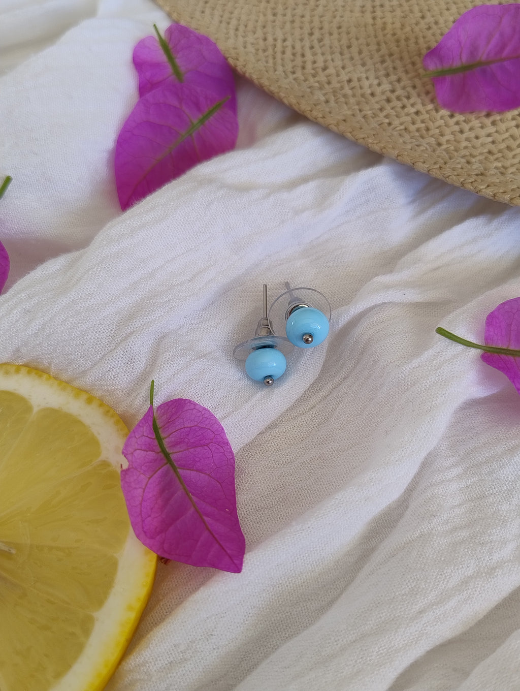Clous d'oreilles Bleu Ciel